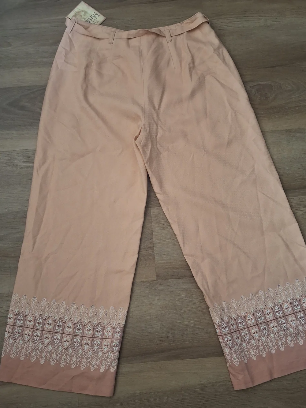NWT Tommy Bahama Tropical Trellis Crop Wide Leg Pants Mimosa Orange Pink Sz 10 F - Picture 6 of 6